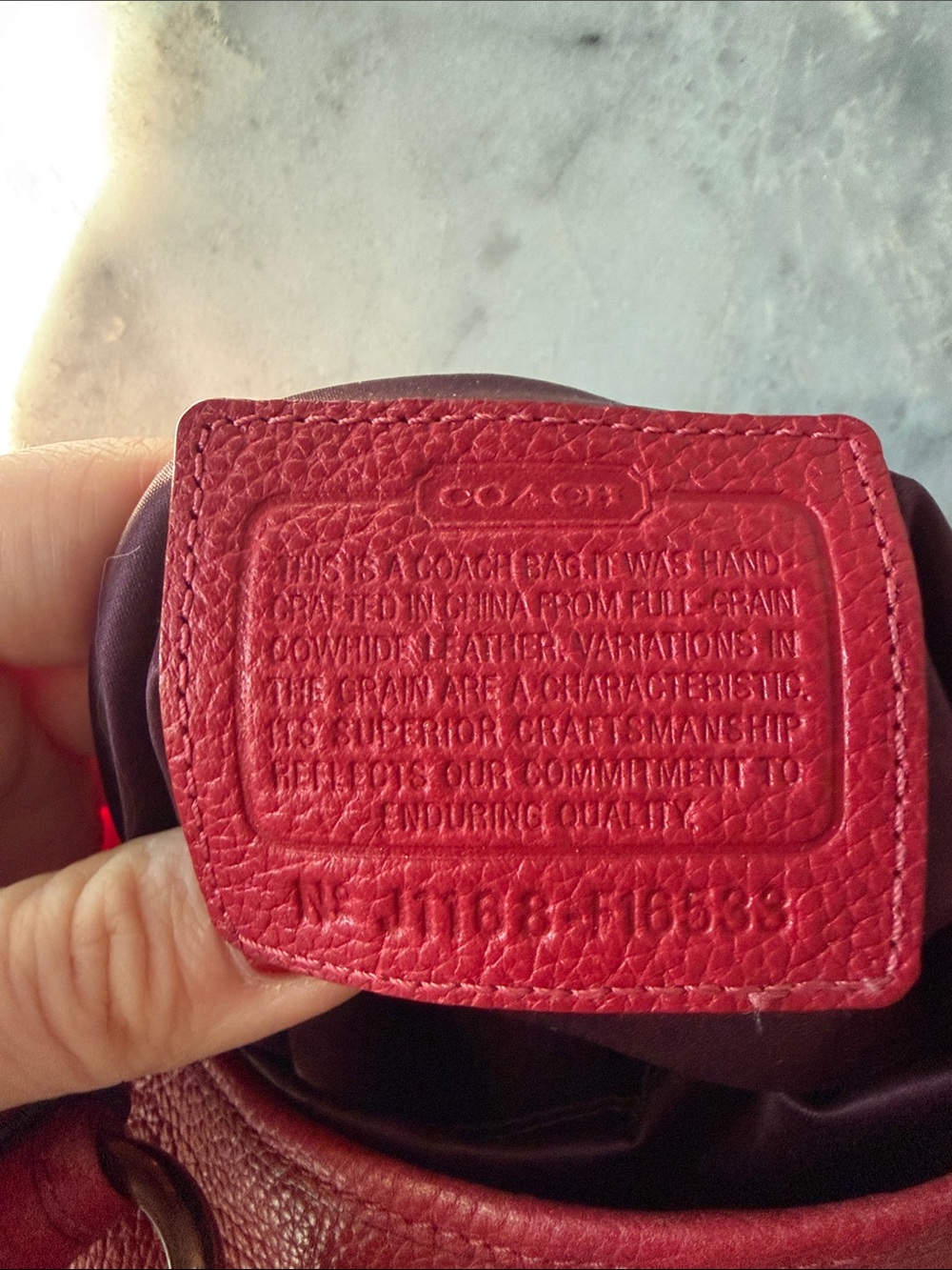 Coach Red Burgundy Leather Crossbody Bag - Picture 7 of 16